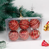 Golden Spiral Red Glittery Christmas Hanging Ornaments
